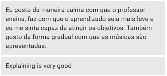 eu gosto da maneira calma